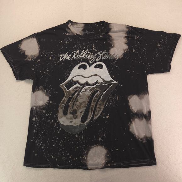 The Rolling Stones Short Sleeve Band Crew Neck T Shirt Mens Size Large L Black - Picture 2 of 9